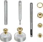 164sets Leather Snaps and Fasteners Kit, 12.5mm Snap Fasteners Kit, Leather Snaps, Metal Heavy Duty Snaps with Install Tool for Leather, Clothes (Black, Gold,Silver,Bronze) - Image 4